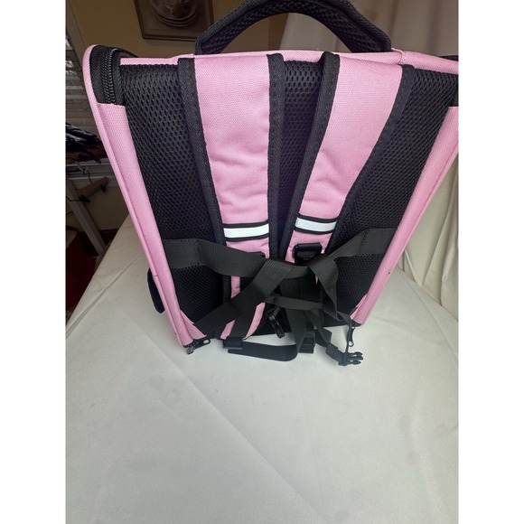 Goodio Pet Backpack Carrier Backpack Travel Air for Cats & Small Dog Pink Black - Picture 6 of 8